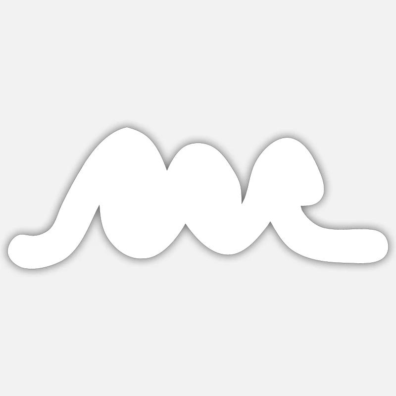 Dessin d’ondes - Sticker taille S (10 x 10 cm) - blanc mat