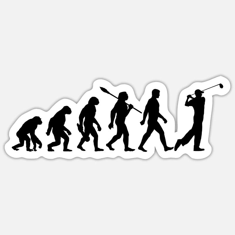 Evolution Golf - Golfeur - Sticker taille S (10 x 10 cm) - blanc mat