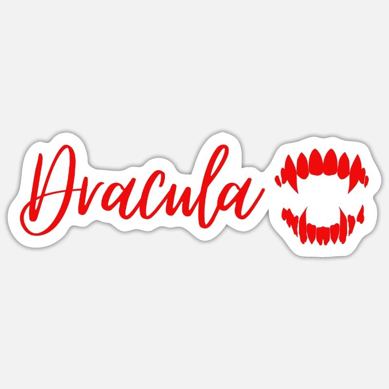 Dracula - Sticker taille S (10 x 10 cm) - blanc mat