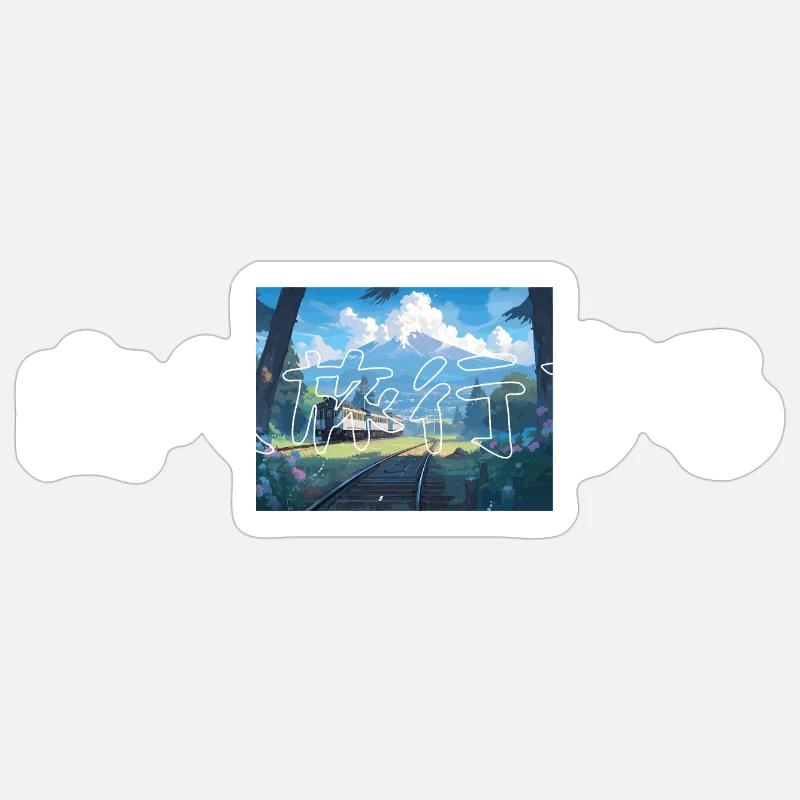 Train to Mountain - Sticker size S (10 x 10 cm) - white matte