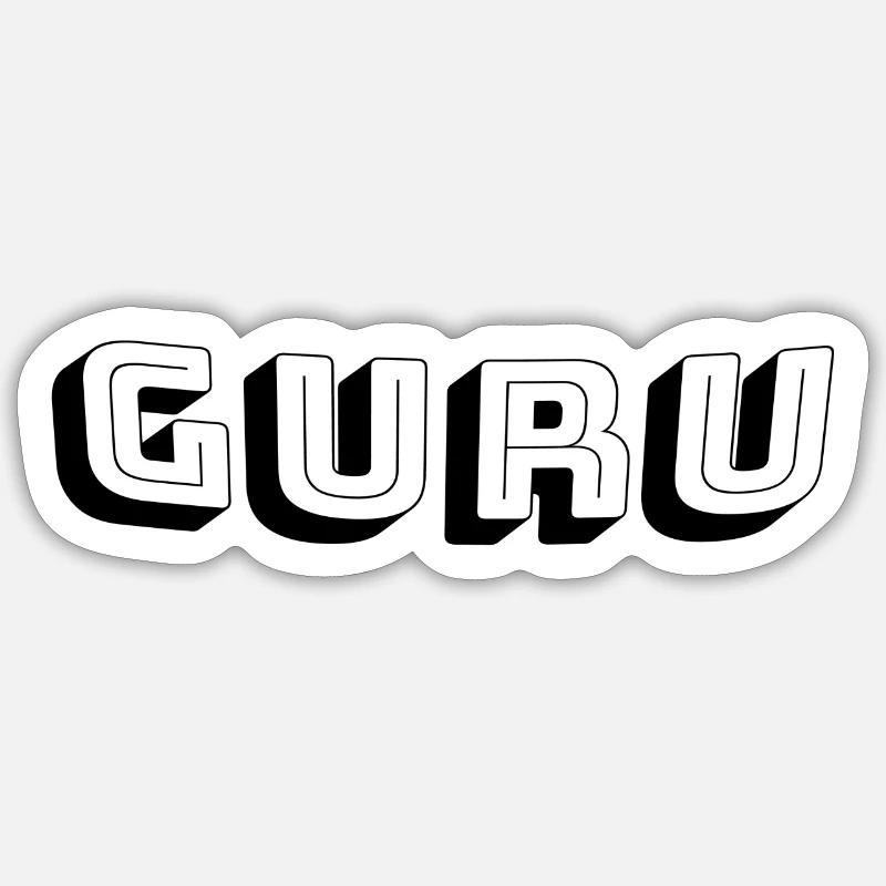 Gourou - Sticker taille S (10 x 10 cm) - blanc mat