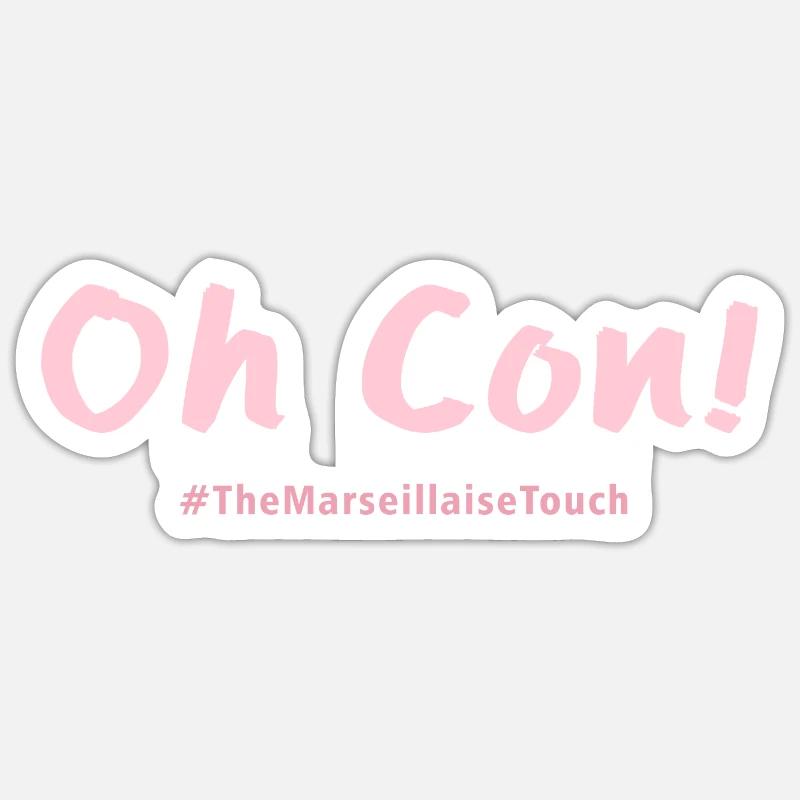 Oh con !! - Sticker taille S (10 x 10 cm) - blanc mat