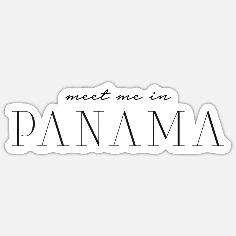 J’adore le Panama - Sticker taille S (10 x 10 cm) - blanc mat