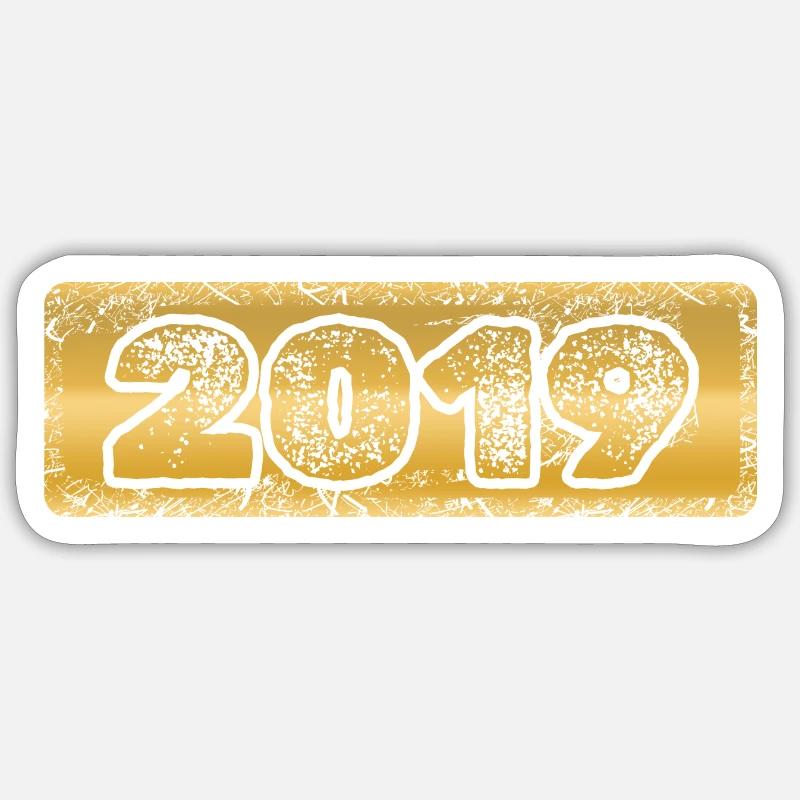 Jahr 2019 - Sticker Größe S (10 x 10 cm) - Mattweiß