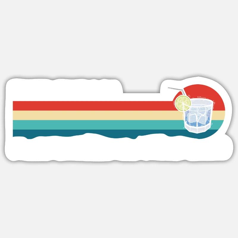 Cocktail Boisson Boisson Mixte - Sticker taille S (10 x 10 cm) - blanc mat