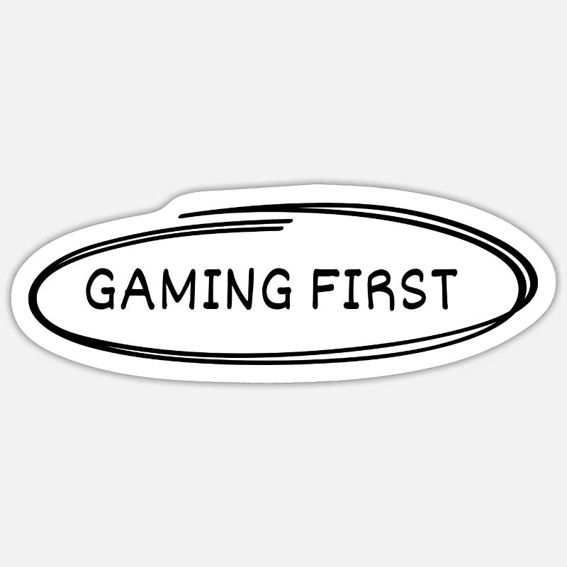 Spil først Sticker størrelse S (10 x 10 cm)