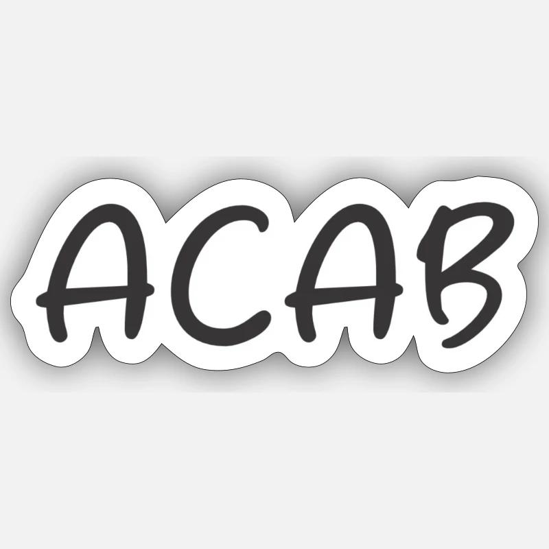 ACAB - Sticker Größe S (10 x 10 cm) - Mattweiß