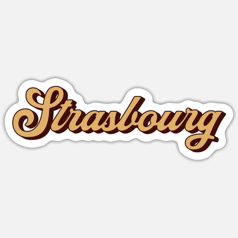 Strasbourg Script Souvenir Sticker Größe S (10 x 10 cm)