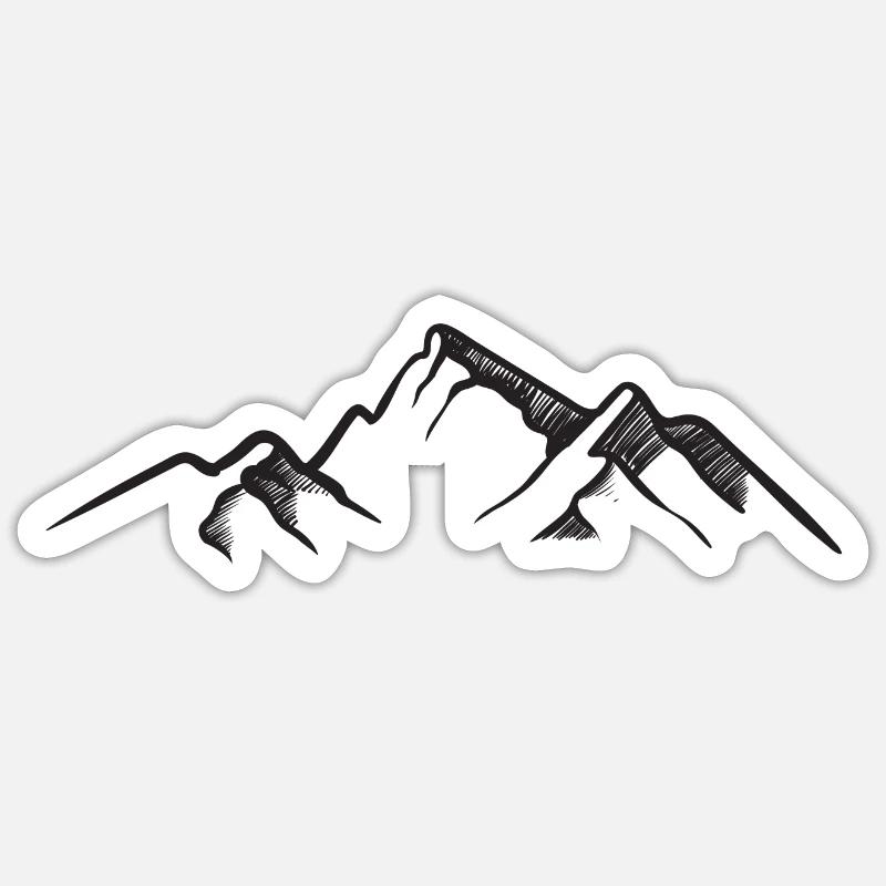 Mountains - Sticker size S (10 x 10 cm) - white matte