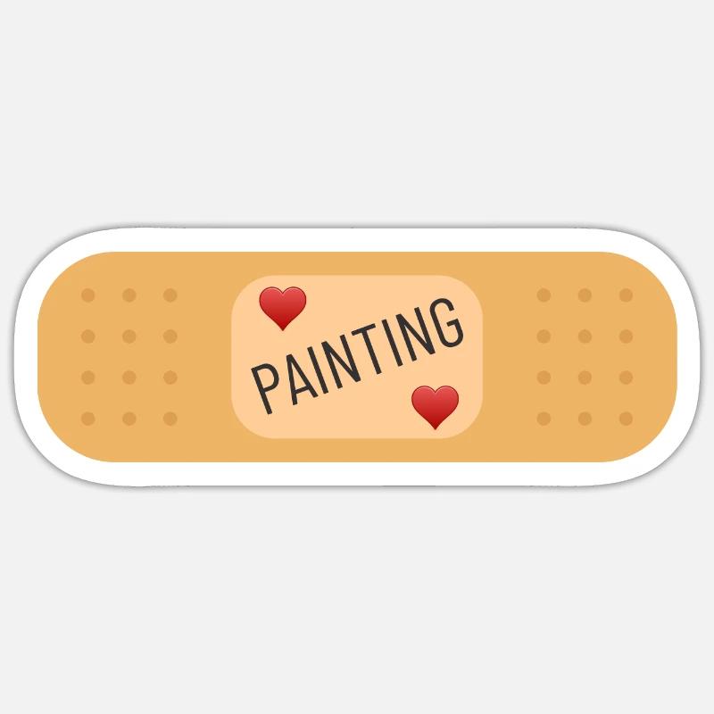 Painting heals wounds Sticker size S (10 x 10 cm)