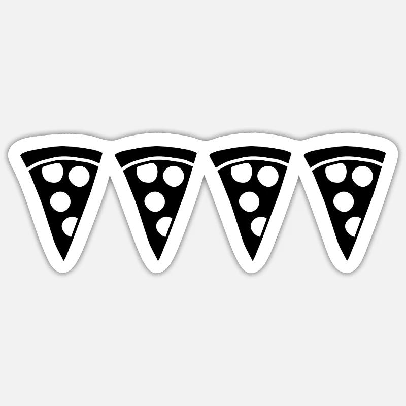 Tranche de pizza - Sticker taille S (10 x 10 cm) - blanc mat