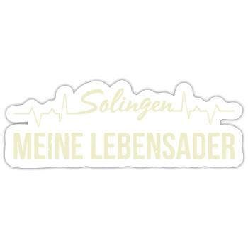 Solingen Meine Lebensader Heimatverbunden Solinger - Sticker Größe S (10 x 10 cm) - Mattweiß - Vorne