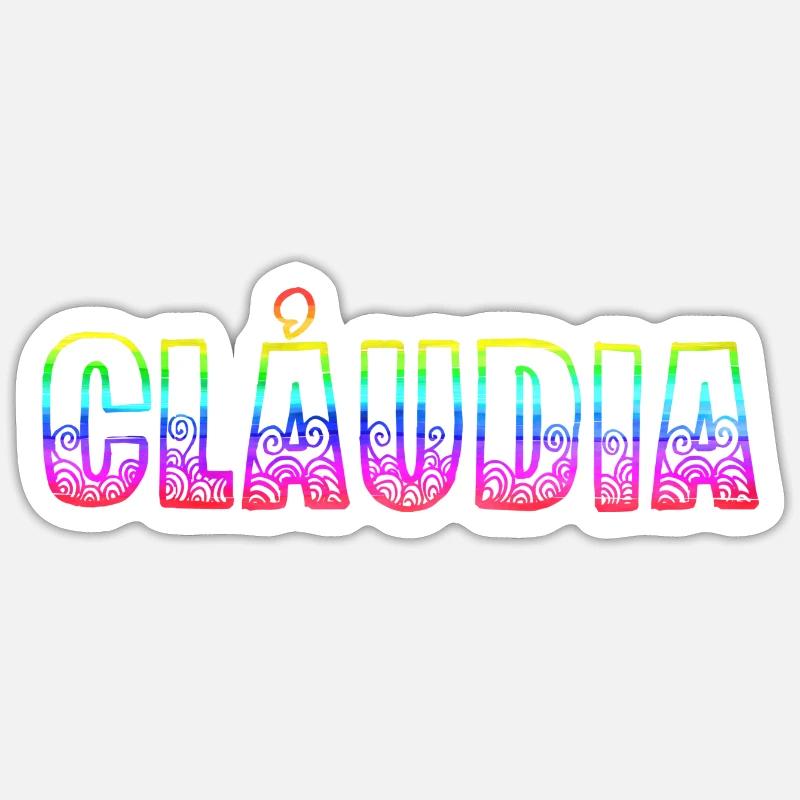 claudia rs regenbogen - Sticker Größe S (10 x 10 cm) - Mattweiß