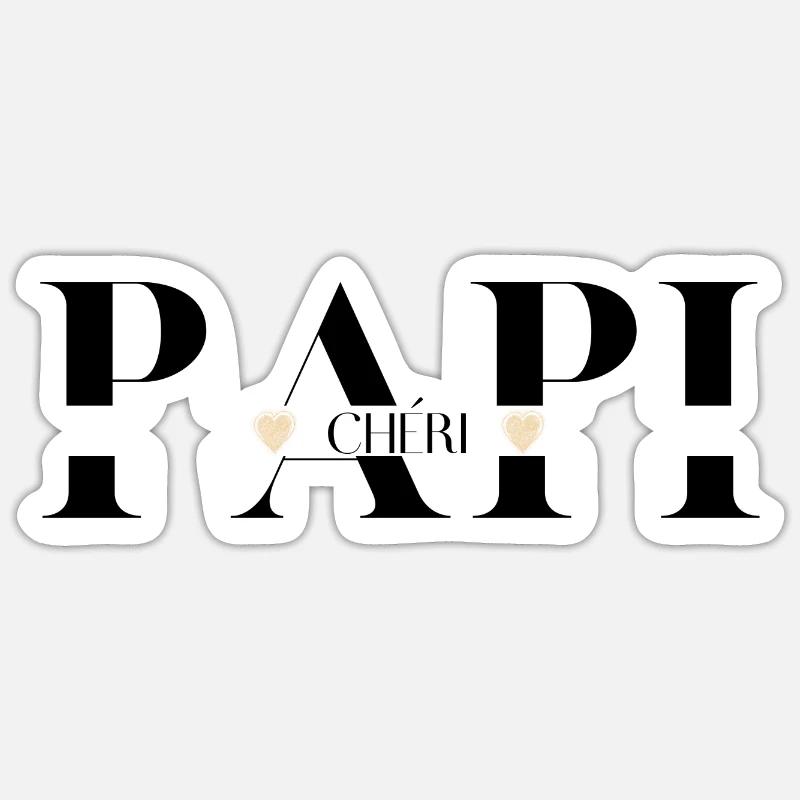 papi Chéri - Sticker taille S (10 x 10 cm) - blanc mat