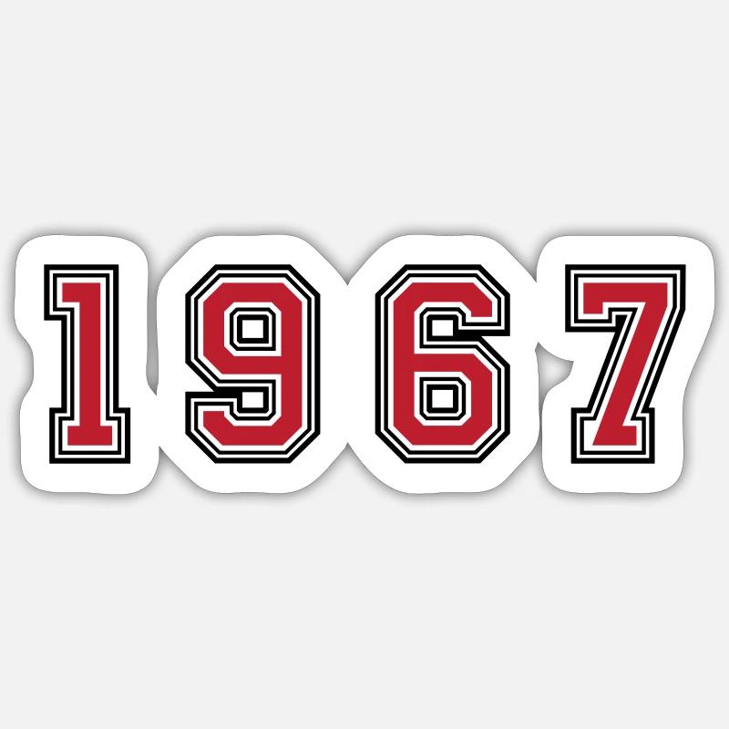 Numéro de l’année 1967 - Sticker taille S (10 x 10 cm) - blanc mat