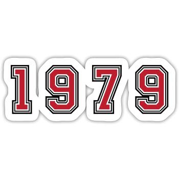 Numéro de l’année 1979 - Sticker taille S (10 x 10 cm) - blanc mat - Devant