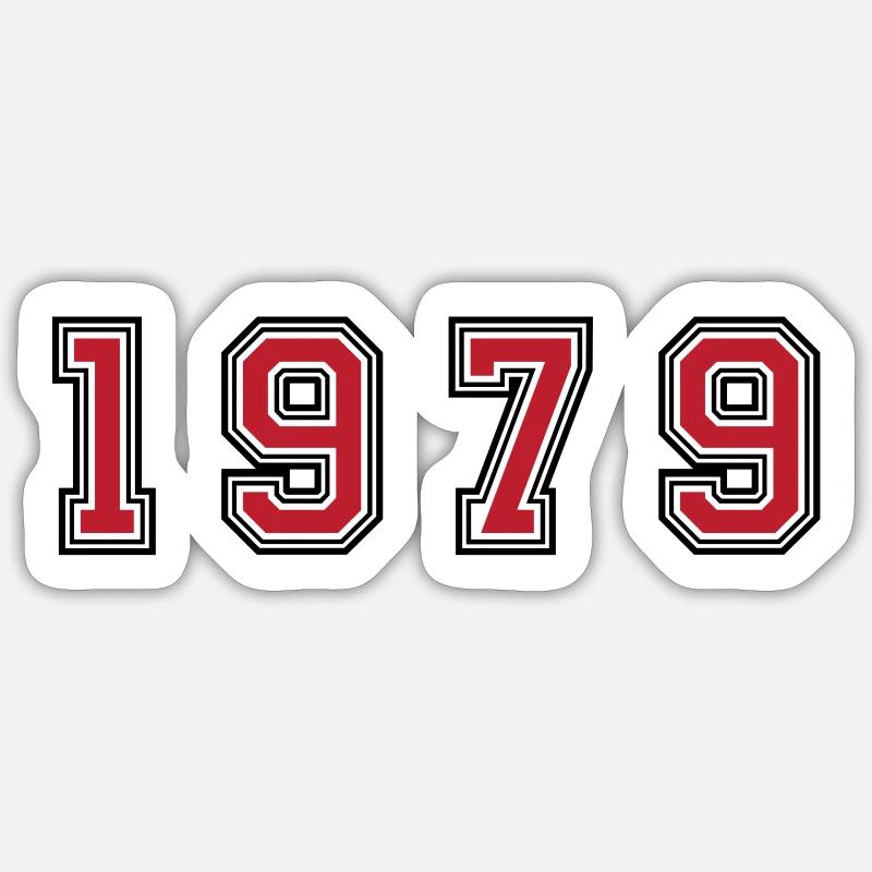 1979 year number - Sticker size S (10 x 10 cm) - white matte