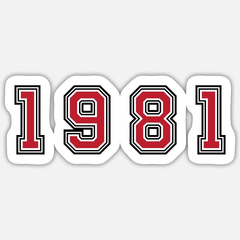 Numéro de l’année 1981 Sticker taille S (10 x 10 cm)