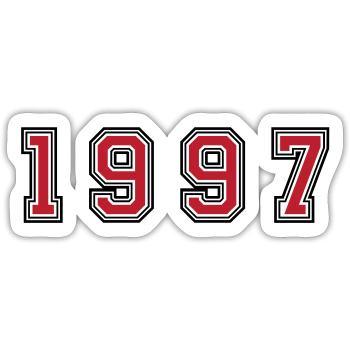 1997 Jahr Zahl - Sticker Größe S (10 x 10 cm) - Mattweiß - Vorne