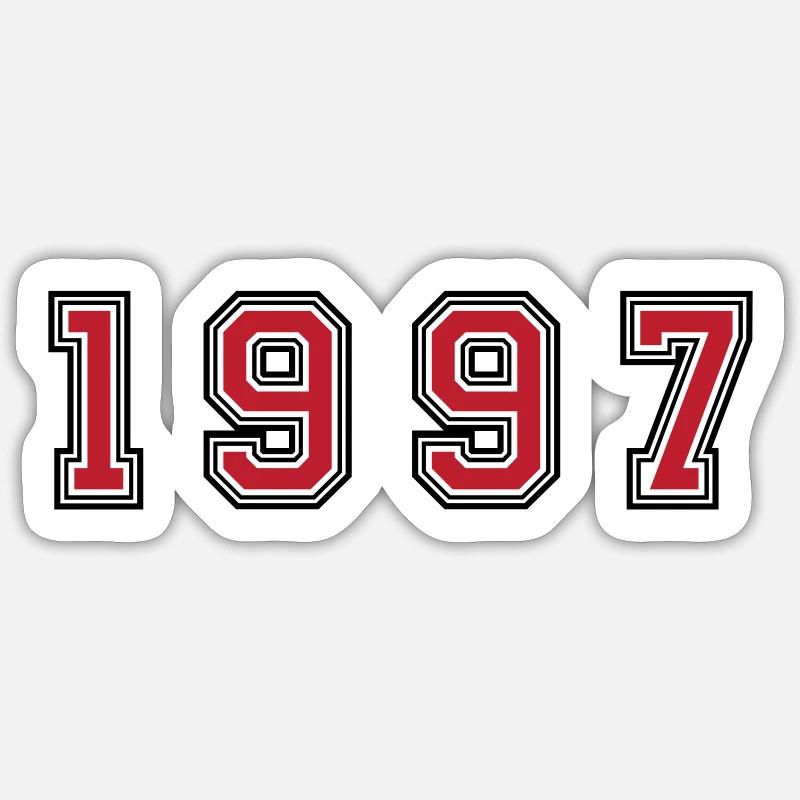 Numéro de l’année 1997 - Sticker taille S (10 x 10 cm) - blanc mat