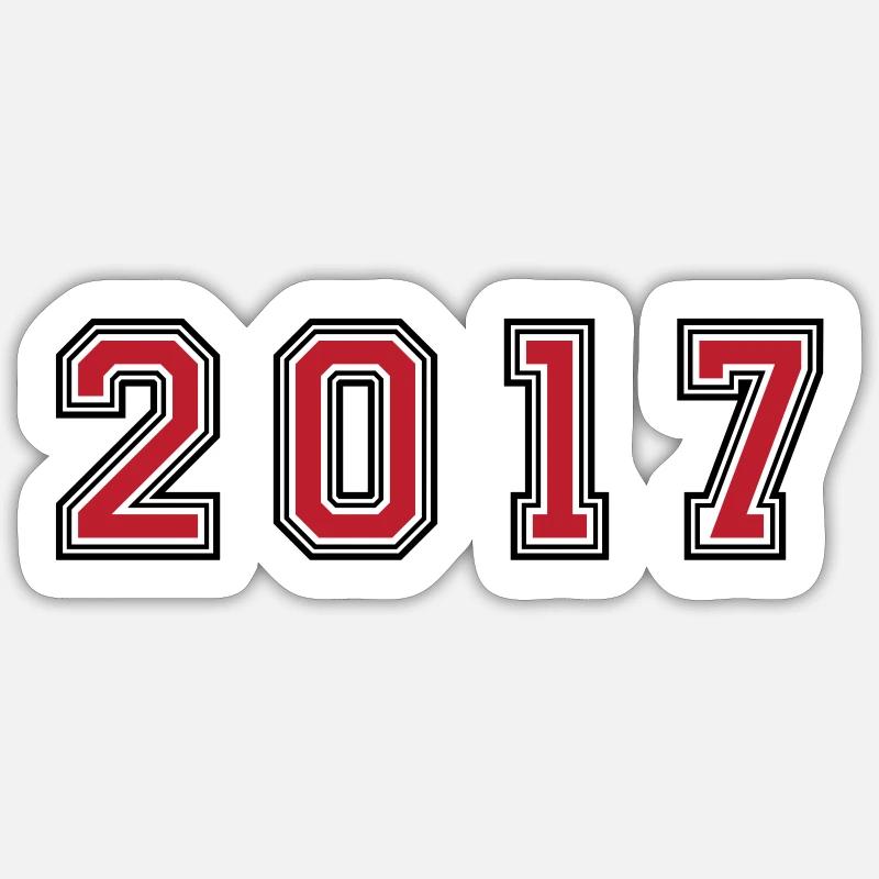 2017 year number Sticker size S (10 x 10 cm)