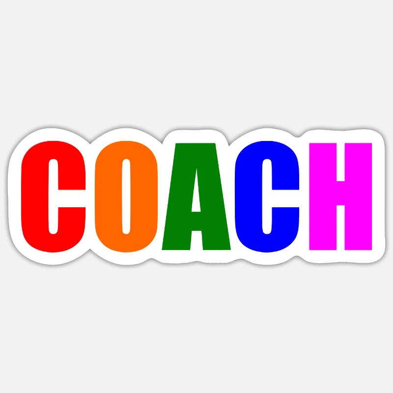 Coach - Sticker Größe S (10 x 10 cm) - Mattweiß