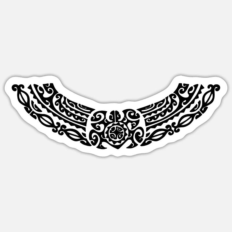 collier maori21 noir - Sticker taille S (10 x 10 cm) - blanc mat