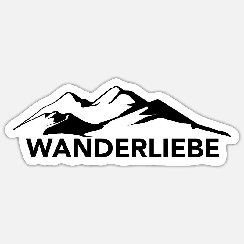 Wanderliebe - (5) - Sticker Größe S (10 x 10 cm) - Mattweiß