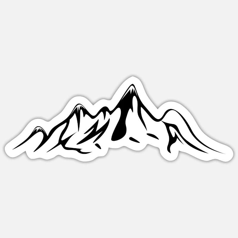 Berg - (34) - Sticker Größe S (10 x 10 cm) - Mattweiß