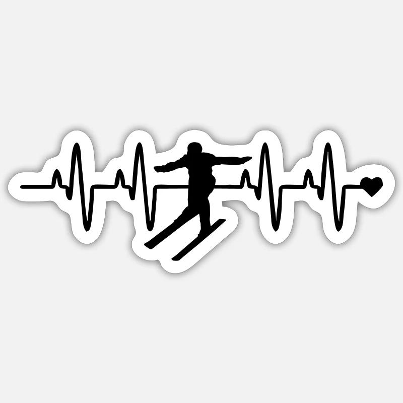 ski sport - Sticker Größe S (10 x 10 cm) - Mattweiß