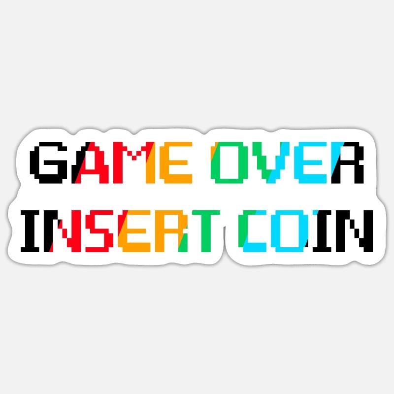 Game Over Insert Coin Sticker size S (10 x 10 cm)
