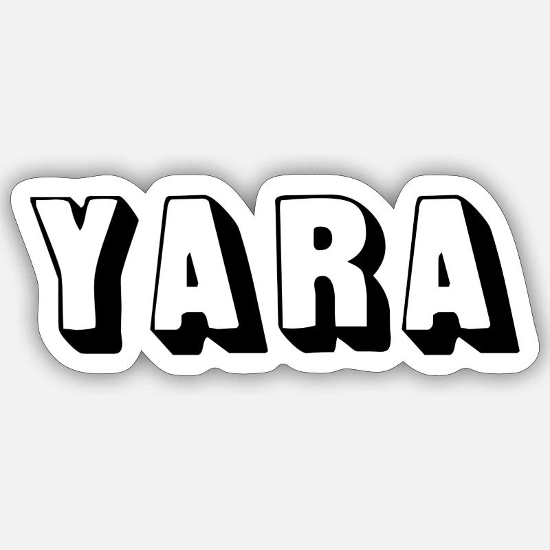 Name - Yara - Sticker Größe S (10 x 10 cm) - Mattweiß