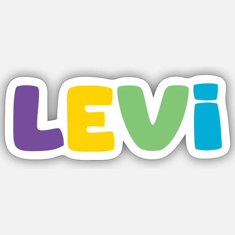 Nom - Levi - Sticker taille S (10 x 10 cm) - blanc mat