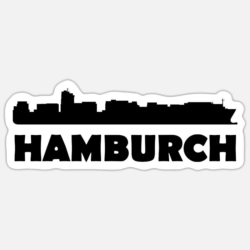 Hamburch auf Einheimisch Sticker Größe S (10 x 10 cm)