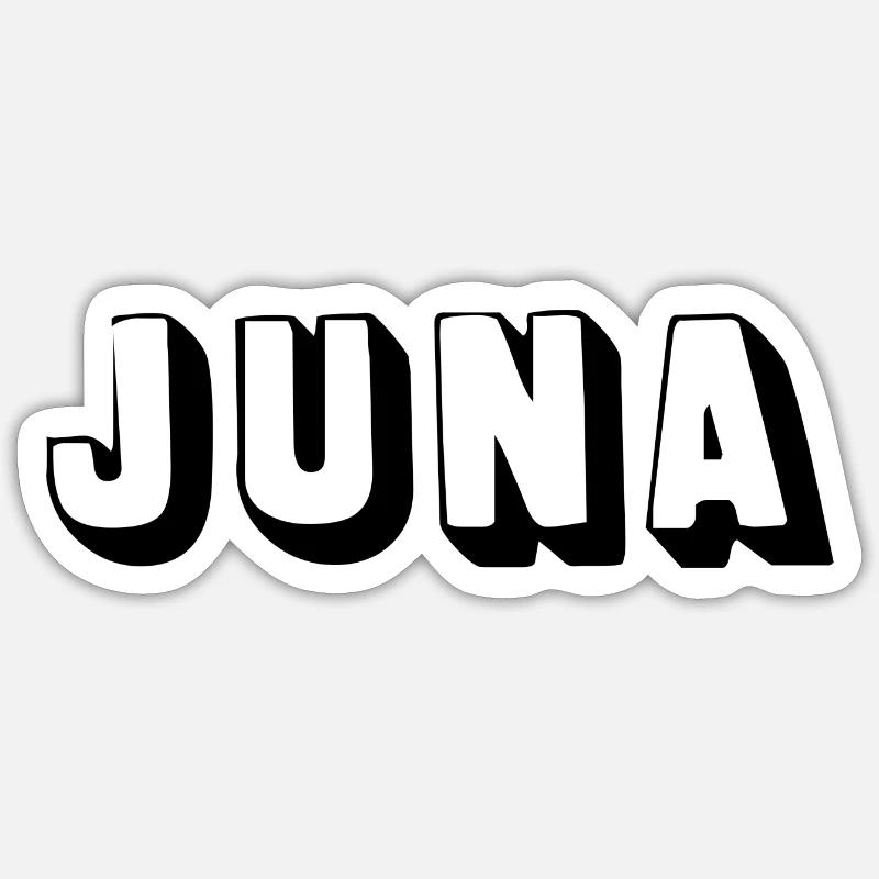 Nom - Juna - Sticker taille S (10 x 10 cm) - blanc mat
