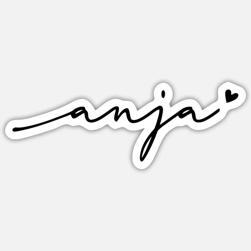 Anja Cursive Name Sticker size S (10 x 10 cm)