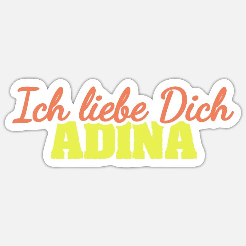 Adina als Liebe - Sticker Größe S (10 x 10 cm) - Mattweiß