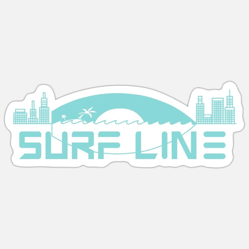 Surfline 3 Blue version Sticker size S (10 x 10 cm)
