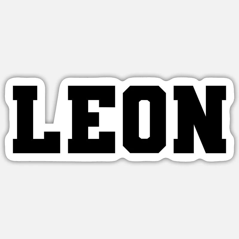 Name - Leon - Sticker size S (10 x 10 cm) - white matte