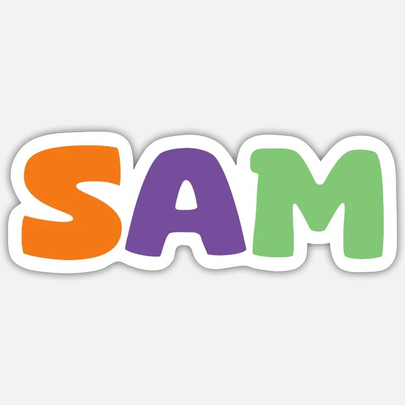 Nom - Säm - Sticker taille S (10 x 10 cm) - blanc mat