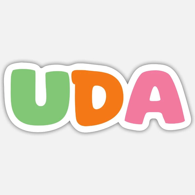 Nom - Uda - Sticker taille S (10 x 10 cm) - blanc mat