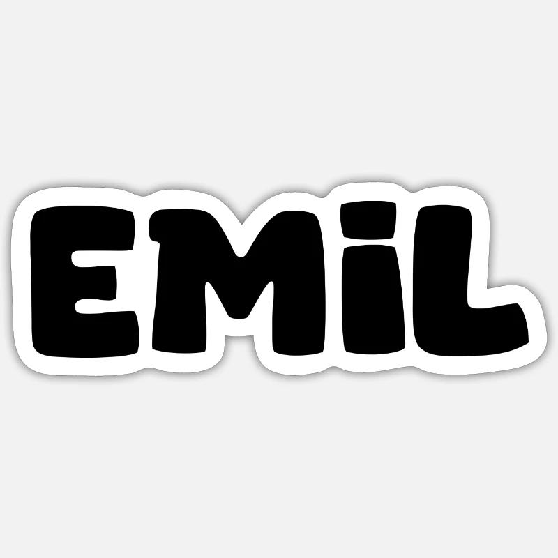 Name - Emil - Sticker Größe S (10 x 10 cm) - Mattweiß
