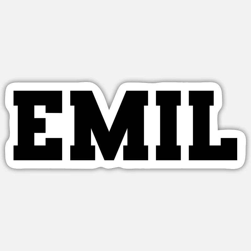 Name - Emil - Sticker size S (10 x 10 cm) - white matte