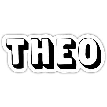 Name - Theo - Sticker size S (10 x 10 cm) - white matte - Front
