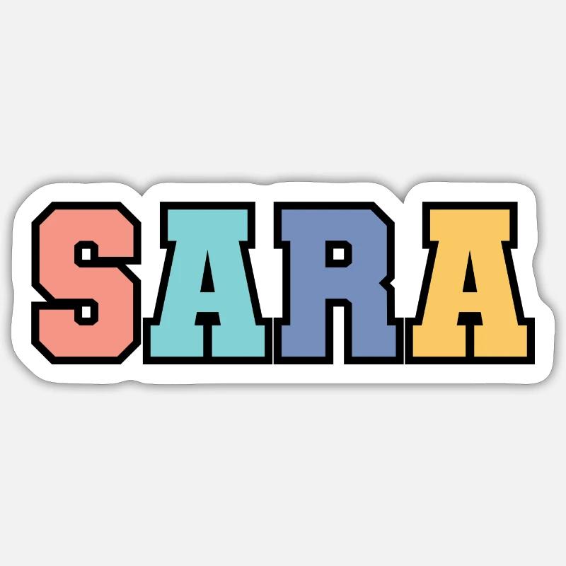 Name - Sara - Sticker size S (10 x 10 cm) - white matte