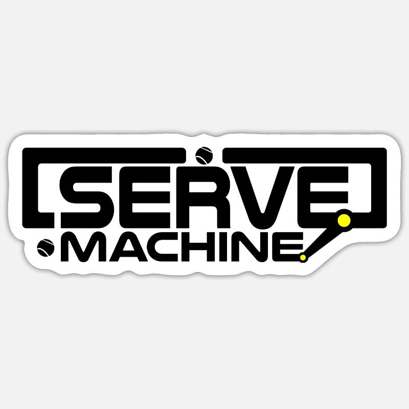 serve machine noir et jaune - Sticker taille S (10 x 10 cm) - blanc mat