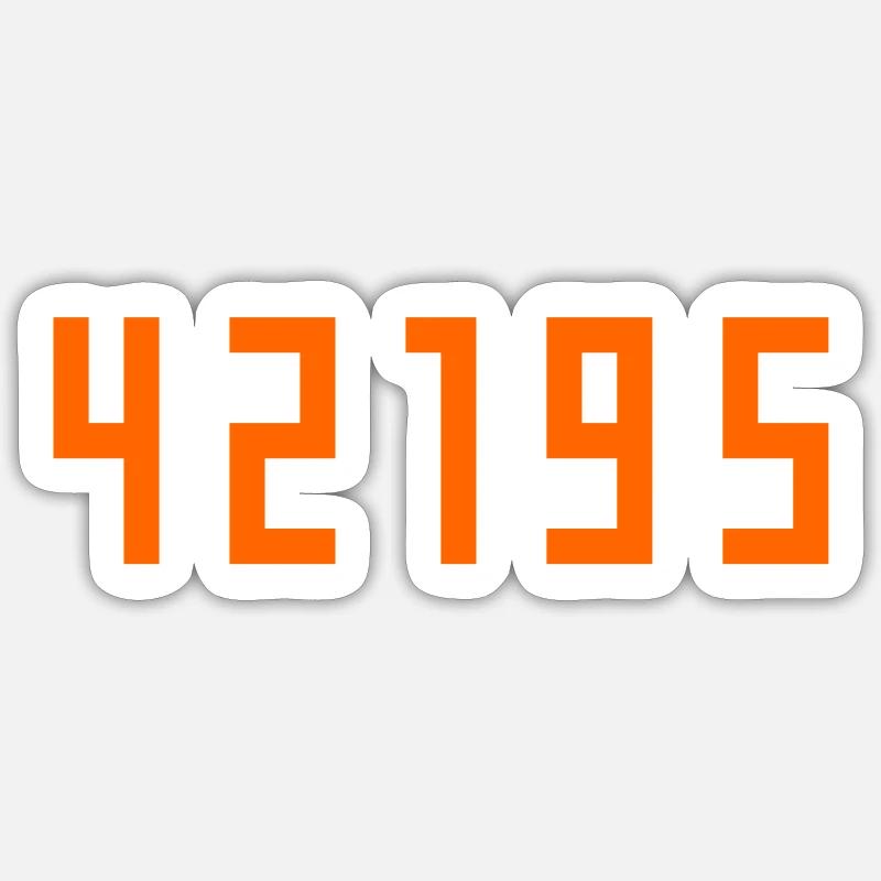 Marathon 42195 mètres - Sticker taille S (10 x 10 cm) - blanc mat