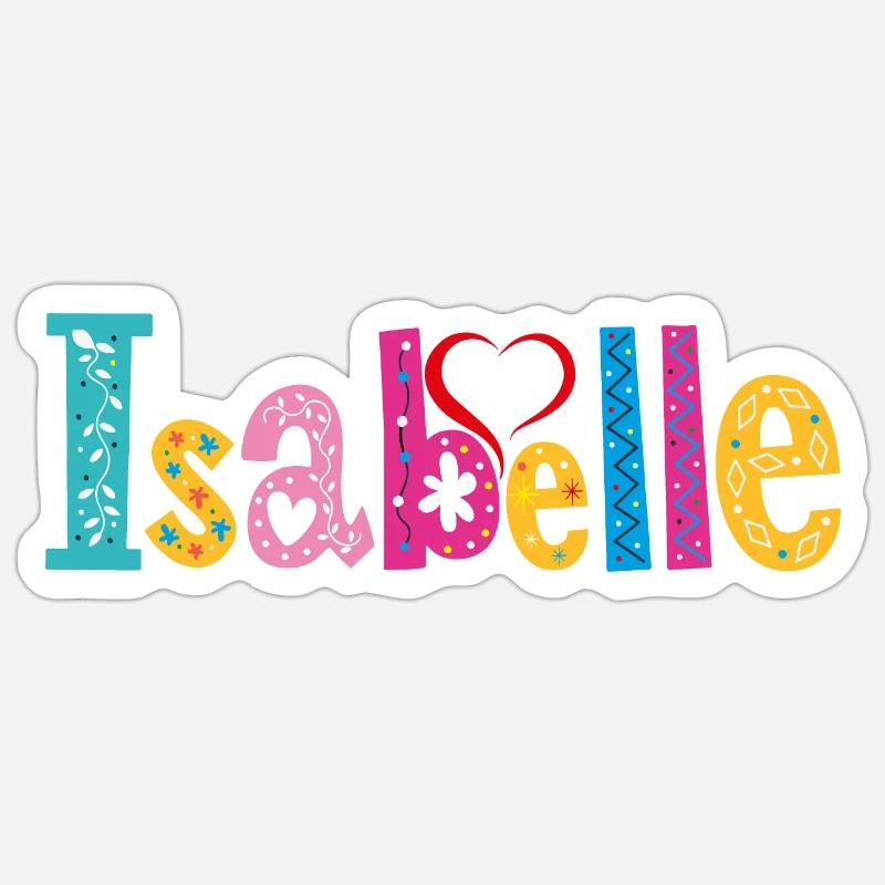 Personalized Isabelle Name - Sticker size S (10 x 10 cm) - white matte