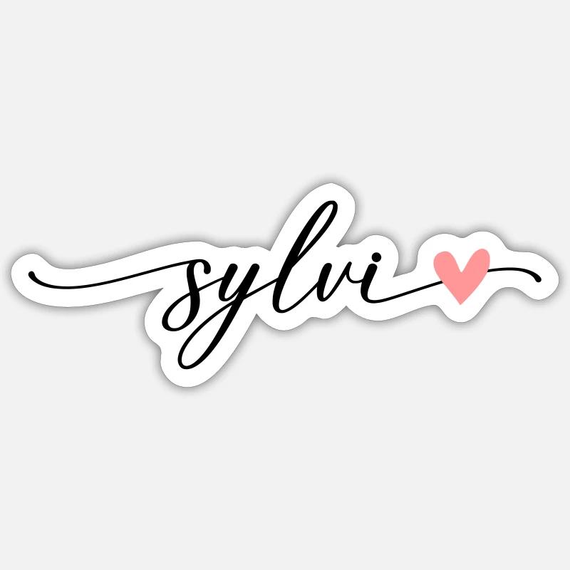 Sylvi Name Calligraphy Font - Sticker size S (10 x 10 cm) - white matte