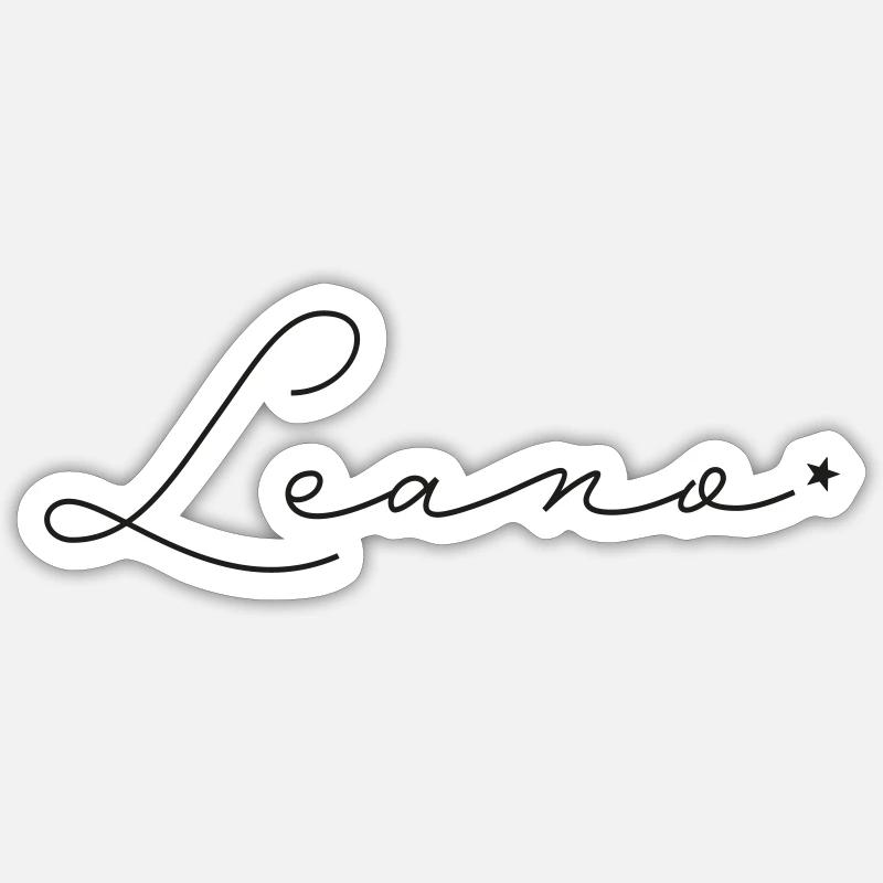 Nom : Leano - Sticker taille S (10 x 10 cm) - blanc mat